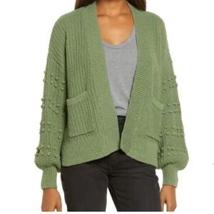 Madewell Green Bobble Knit Cardigan
